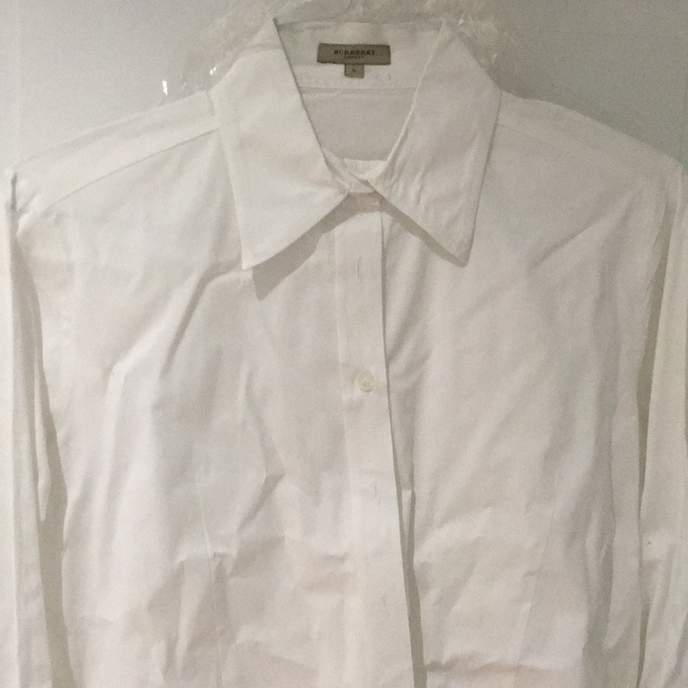 Burberry Brit white shirt w/ Burberry check cuff